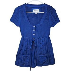 Vtg Y2K American Eagle Babydoll Sweater Top Bella Fairycore Grunge Whimsigoth